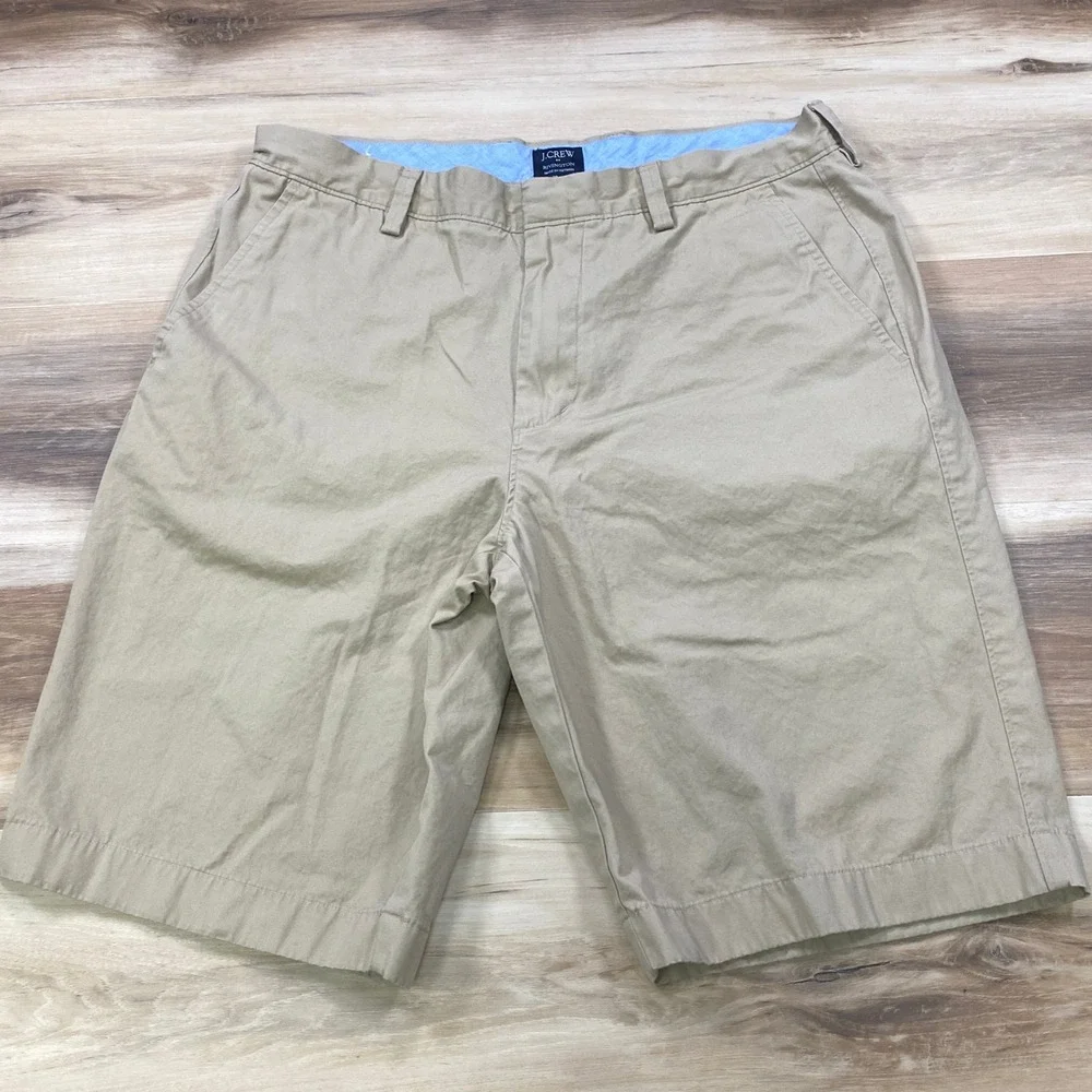 J. Crew Chino Shorts Men 33 Classic Khaki 100% Cotton Rivington Tan Heritage